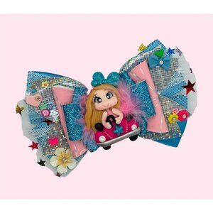 Princess Glitter Hair Bow Clip for Girls Toddler Boutique Accessory Cute Gift